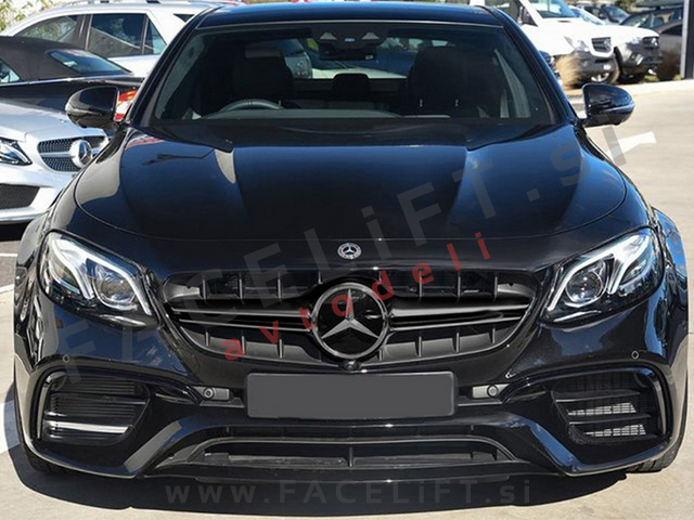 Mercedes E A238 C238 S213 W213 16-20 maska AMG E63 izgled črna (sijaj)