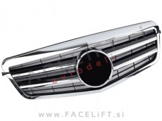 Mercedes E S212 W212 09-13 maska črna kromirana (sijaj)