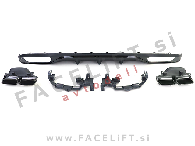 Mercedes E Limuzina W213 AMG Line 16-20 difuzor z nastavki za izpuh