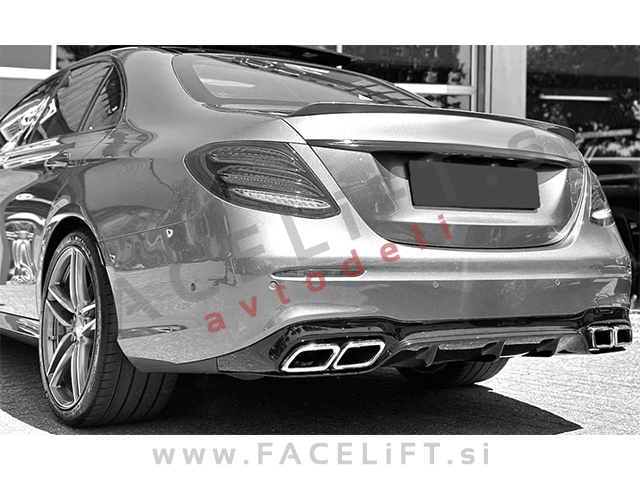 Mercedes E Limuzina W213 AMG Line 16-20 difuzor z nastavki za izpuh