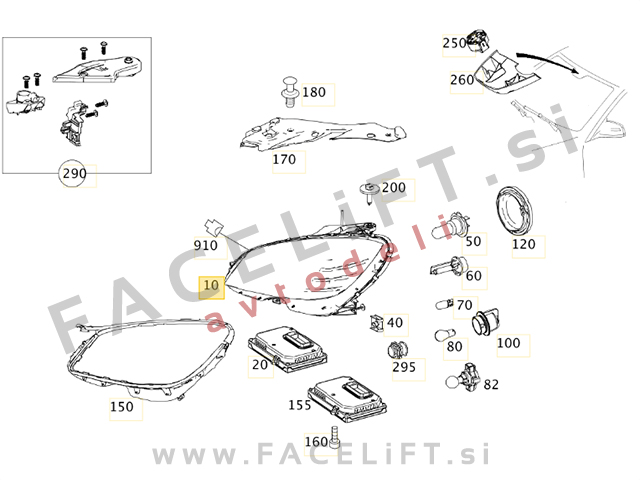 Mercedes C W204 07-11 bi-xenon žaromet desni