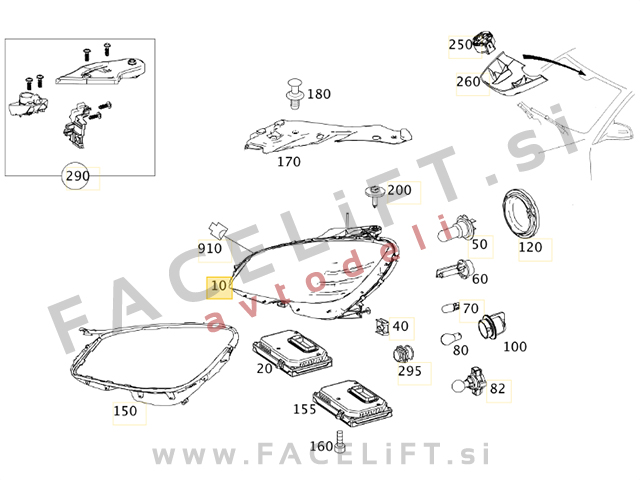 Mercedes C W204 11-14 žaromet desni Mercedes C W204 11-14 žaromet desni