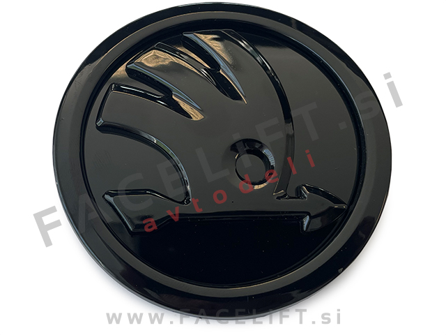 Škoda emblem 80mm črni (sijaj)