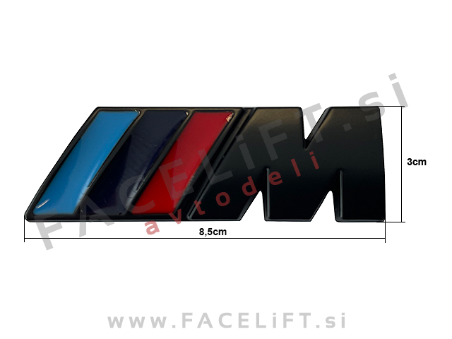 BMW M emblem črni (mat)