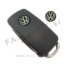 VW emblem za ključ 14mm črno-beli