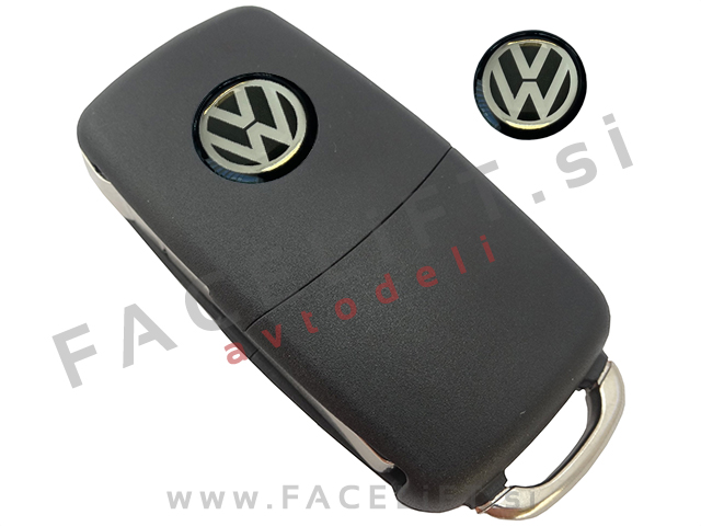 VW emblem za ključ 14mm črno-beli