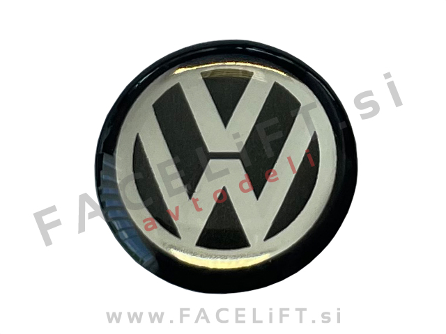 VW emblem za ključ 14mm črno-beli