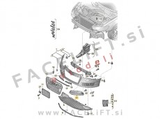 Audi A6 4G C7 10-14 mreža sprednjega odbijača leva