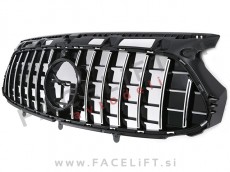 Mercedes GLA H247 AMG Line 20-23 maska črna kromirana sijaj