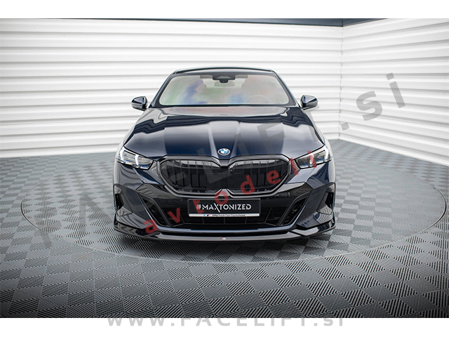 BMW 5 G60 M-Pack 23- podaljšek sprednjega odbijača črni sijaj