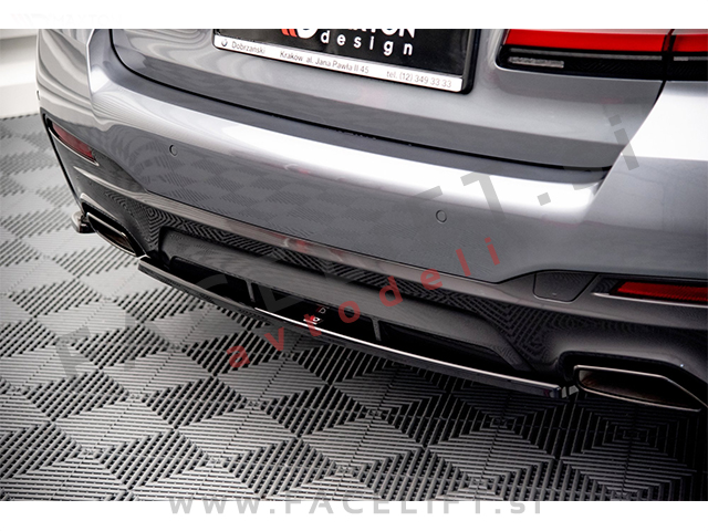 BMW 5 Limuzina G30 LCI M-Pack 20-23 podaljšek zadnjega odbijača črni sijaj