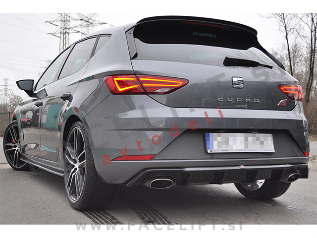 Seat Leon Cupra 5F 17-20 podaljšek zadnjega odbijača črni sijaj