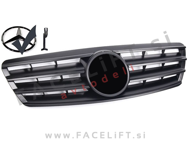 Mercedes C W203 00-07 maska črna mat Mercedes C W203 00-07 maska črna mat
