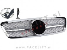 Mercedes C W203 00-07 maska srebrna kromirana sijaj