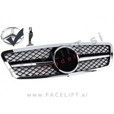 Mercedes C W203 00-07 maska črna kromirana sijaj