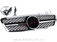 Mercedes C W203 00-07 maska črna kromirana sijaj