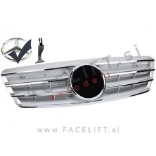 Mercedes C W203 00-07 maska srebrna kromirana sijaj Mercedes C W203 00-07 maska srebrna kromirana sijaj