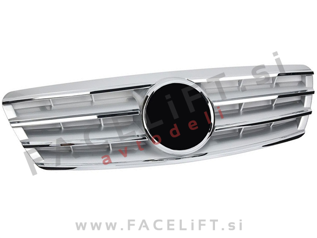 Mercedes C W203 00-07 maska srebrna kromirana sijaj Mercedes C W203 00-07 maska srebrna kromirana sijaj