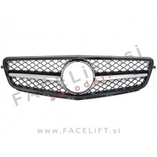 Mercedes C C204 S204 W204 07-14 maska črna kromirana (sijaj)