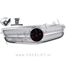 Mercedes C C204 S204 W204 07-14 maska srebrna kromirana (sijaj)