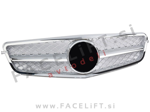 Mercedes C C204 S204 W204 07-14 maska srebrna kromirana (sijaj) Mercedes C C204 S204 W204 07-14 maska srebrna kromirana (sijaj)