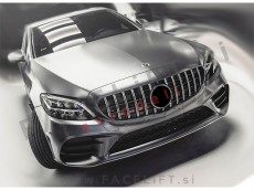 Mercedes C A205 C205 S205 W205 18-21 maska črna kromirana sijaj kamera