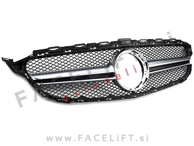 Mercedes C A205 C205 S205 W205 18-21 maska črna srebrna mat Mercedes C A205 C205 S205 W205 18-21 maska črna srebrna mat