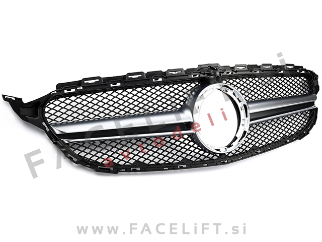 Mercedes C A205 C205 S205 W205 18-21 maska črna srebrna mat kamera Mercedes C A205 C205 S205 W205 18-21 maska črna srebrna mat kamera