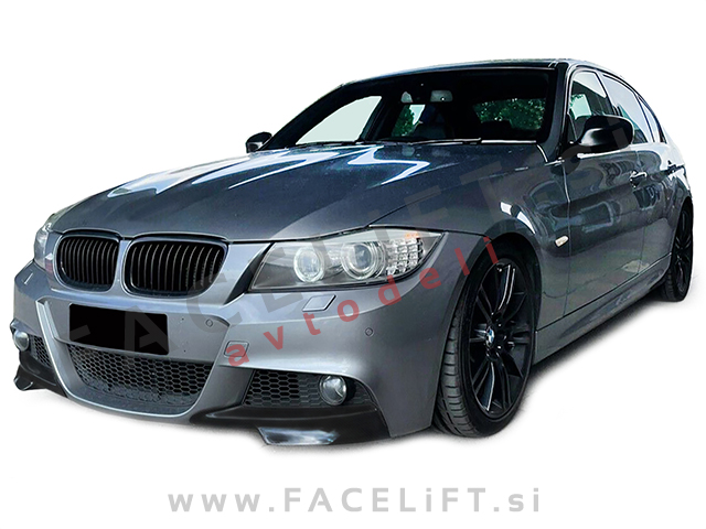 BMW 3 E90 E91 LCI M 08-12 podaljški sprednjega odbijača črni sijaj