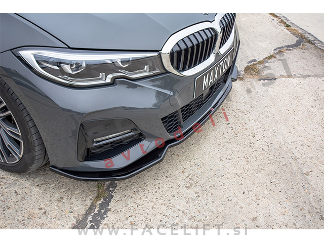 BMW 3 G20 G21 M-Pack 19-22 podaljšek sprednjega odbijača črni sijaj