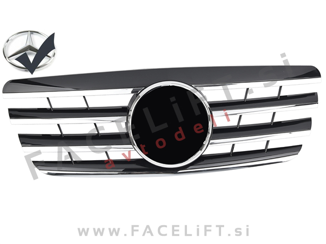 Mercedes E W210 99-02 maska črna kromirana sijaj
