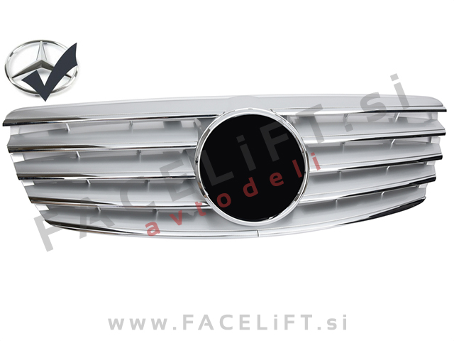 Mercedes E W211 02-06 maska srebrna kromirana sijaj
