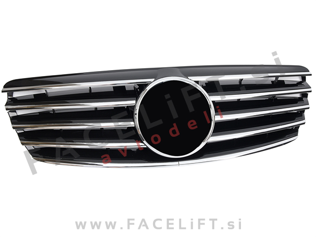 Mercedes E W211 02-06 maska črna kromirana sijaj