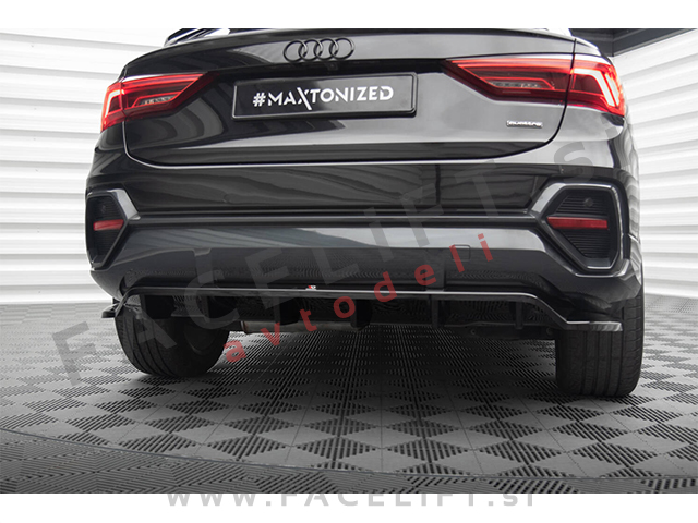 Audi Q3 Sportback F3 18- podaljšek zadnjega odbijača črni sijaj