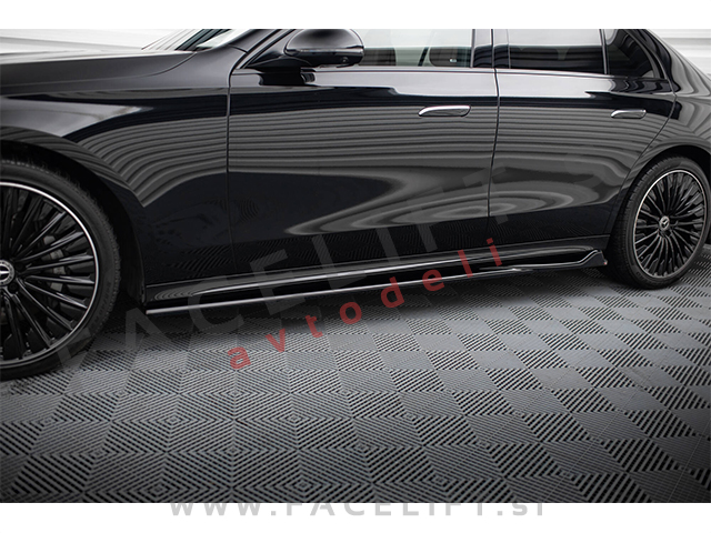 Mercedes E S214 W214 AMG Line 23- podaljški pragov črni sijaj Mercedes E S214 W214 AMG Line 23- podaljški pragov črni sijaj