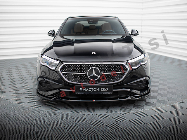 Mercedes E S214 W214 AMG Line 23- podaljšek sprednjega odbijača črni sijaj