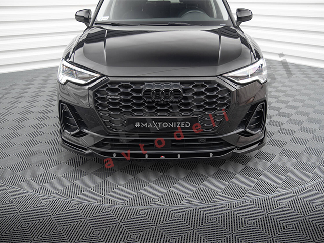 Audi Q3 Sportback F3 18- podaljšek sprednjega odbijača črni sijaj