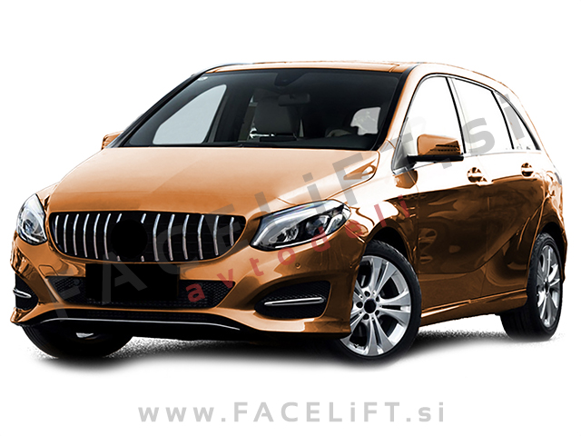 Mercedes B W246 14-19 maska črna kromirana sijaj
