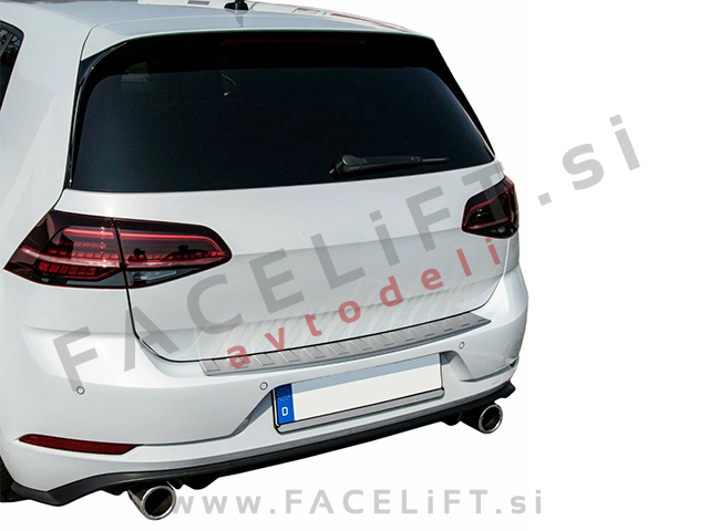 VW Golf 7 Hatchback 12-20 zaščita zadnjega odbijača srebrna mat VW Golf 7 Hatchback 12-20 zaščita zadnjega odbijača srebrna mat
