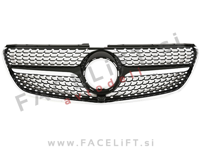 Mercedes V W447 14-19 maska Diamond Black črna kromirana sijaj