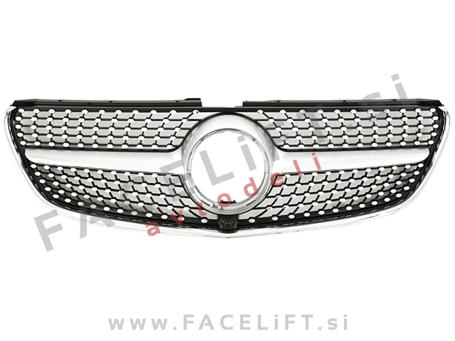 Mercedes V W447 14-19 maska Diamond Silver črna srebrna