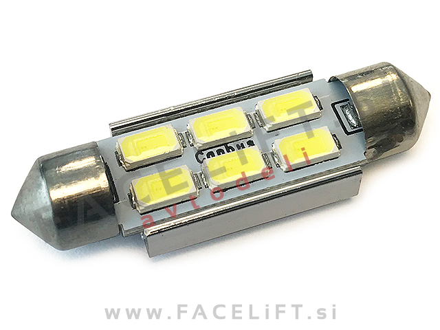 LED žarnica C5W 6x SMD (5730) CANBUS 12V 39mm LED žarnica C5W 6x SMD (5730) CANBUS 12V 39mm