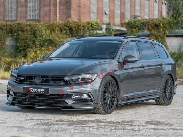 VW Passat B8 R-Line 14-19 podaljšek sprednjega odbijača črni sijaj