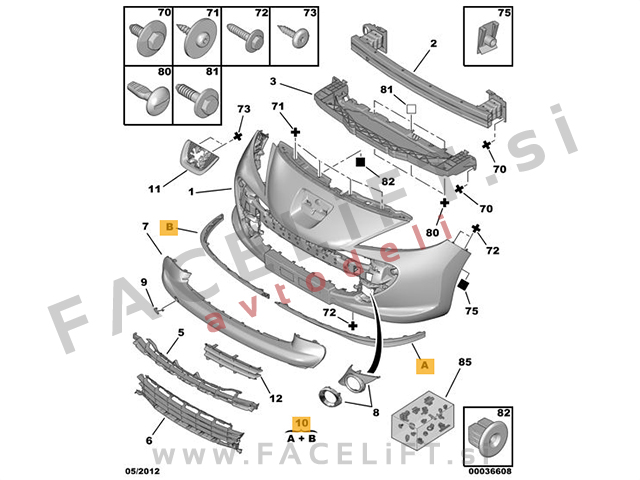 Peugeot 207 06-08 spojler sprednjega odbijača