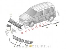 VW Touran 1T3 10-15 mreža sprednjega odbijača desna VW Touran 1T3 10-15 mreža sprednjega odbijača desna