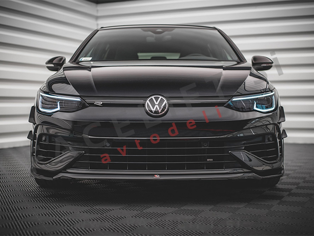 VW Golf 8 R 20-24 podaljšek sprednjega odbijača črni sijaj