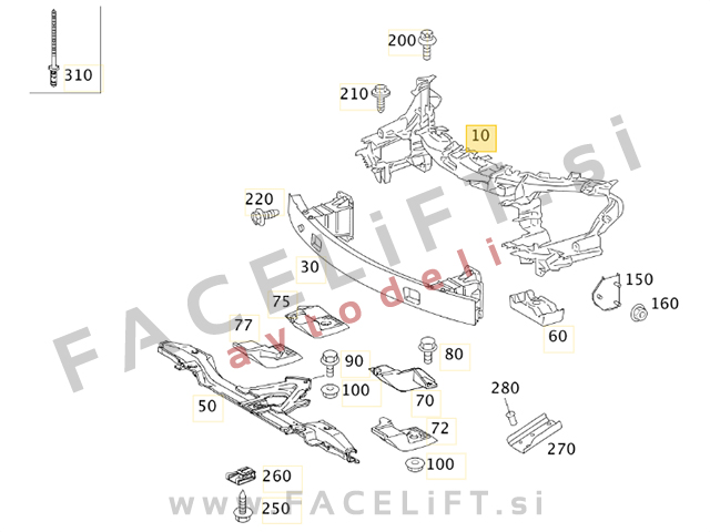 Mercedes B W245 05-11 vezna stena