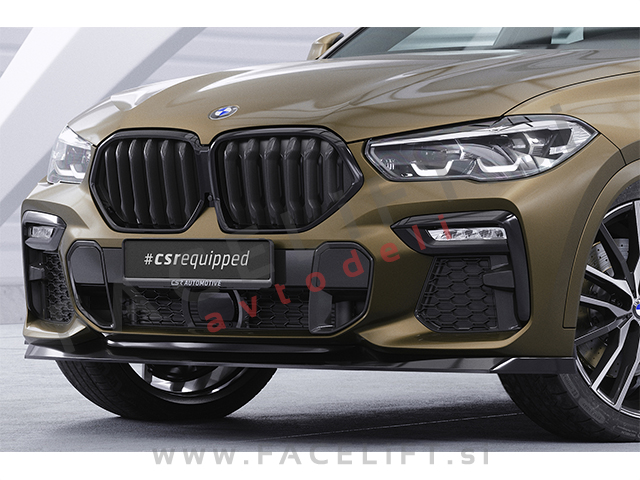BMW X6 G06 M-Pack 19- podaljšek sprednjega odbijača črni mat