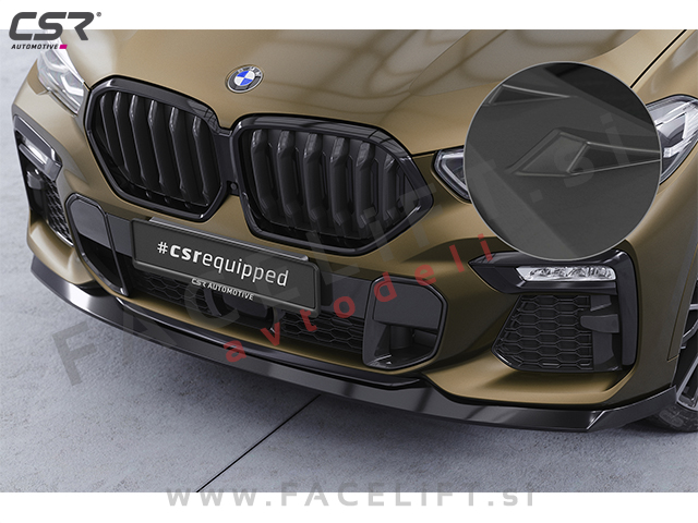 BMW X6 G06 M-Pack 19- podaljšek sprednjega odbijača črni mat