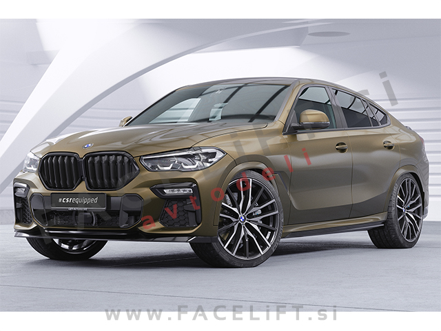 BMW X6 G06 M-Pack 19- podaljšek sprednjega odbijača črni mat